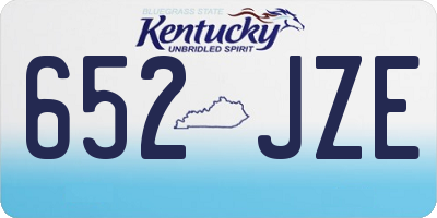 KY license plate 652JZE
