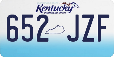KY license plate 652JZF