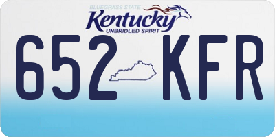 KY license plate 652KFR