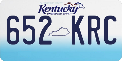 KY license plate 652KRC