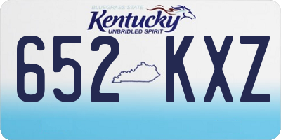 KY license plate 652KXZ