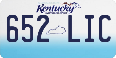 KY license plate 652LIC