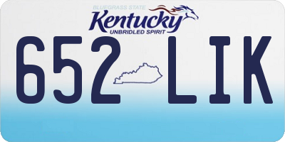 KY license plate 652LIK