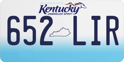 KY license plate 652LIR