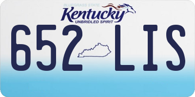 KY license plate 652LIS