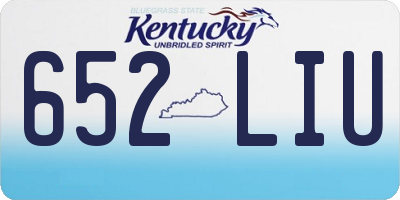 KY license plate 652LIU