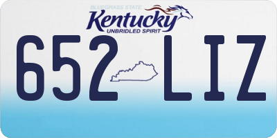KY license plate 652LIZ