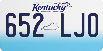 KY license plate 652LJO