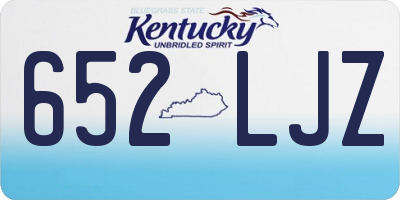 KY license plate 652LJZ