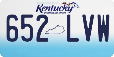 KY license plate 652LVW