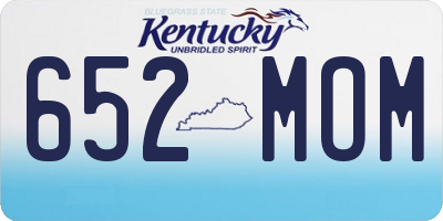 KY license plate 652MOM