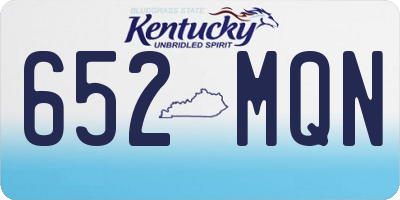 KY license plate 652MQN