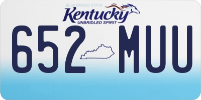 KY license plate 652MUU