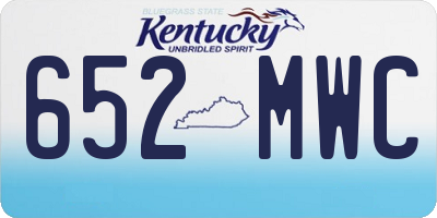 KY license plate 652MWC