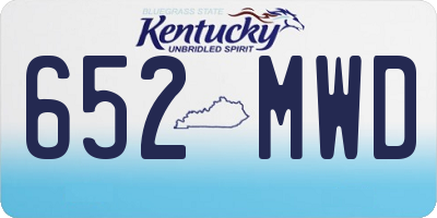KY license plate 652MWD