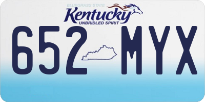 KY license plate 652MYX