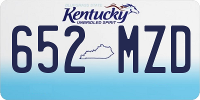 KY license plate 652MZD