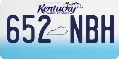 KY license plate 652NBH
