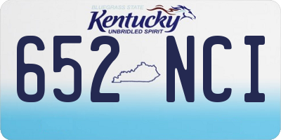KY license plate 652NCI