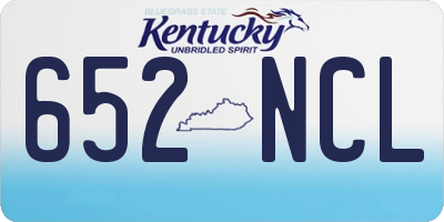 KY license plate 652NCL