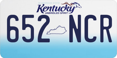 KY license plate 652NCR
