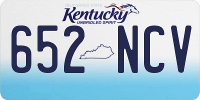 KY license plate 652NCV