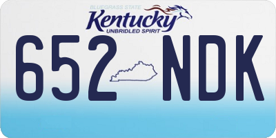 KY license plate 652NDK