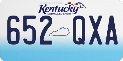 KY license plate 652QXA