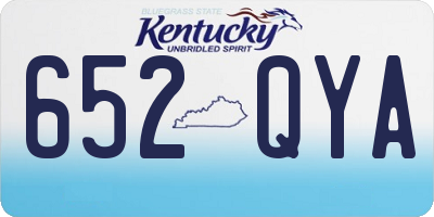 KY license plate 652QYA