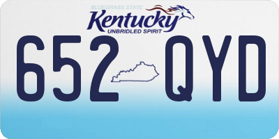 KY license plate 652QYD