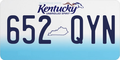 KY license plate 652QYN