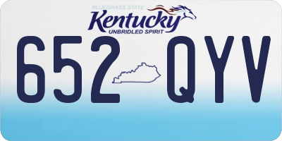 KY license plate 652QYV
