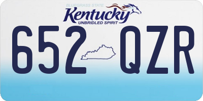 KY license plate 652QZR