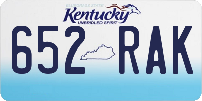 KY license plate 652RAK