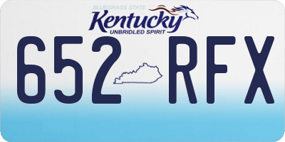 KY license plate 652RFX