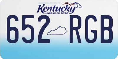 KY license plate 652RGB