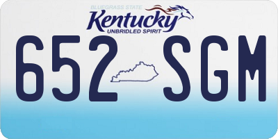 KY license plate 652SGM