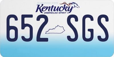 KY license plate 652SGS