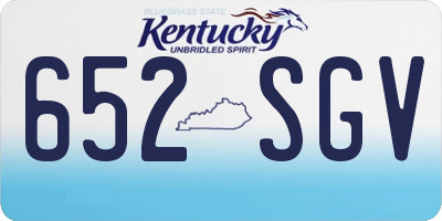 KY license plate 652SGV