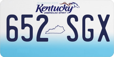 KY license plate 652SGX