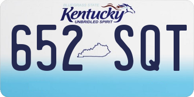 KY license plate 652SQT