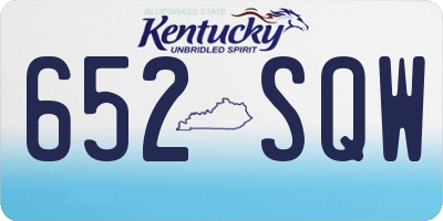 KY license plate 652SQW