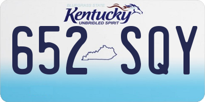 KY license plate 652SQY