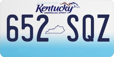 KY license plate 652SQZ