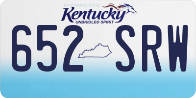 KY license plate 652SRW