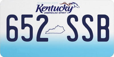 KY license plate 652SSB