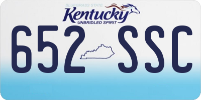 KY license plate 652SSC