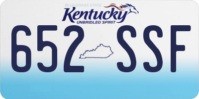 KY license plate 652SSF