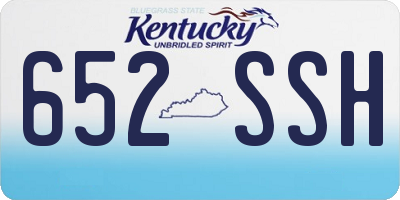 KY license plate 652SSH