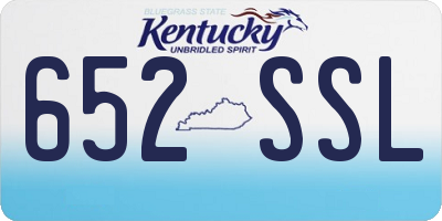 KY license plate 652SSL